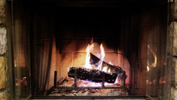 Cozy Fire in a Fireplace
