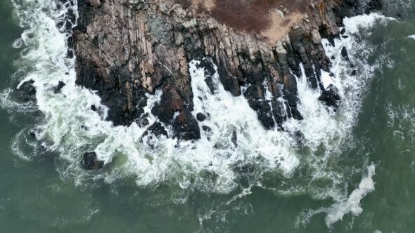 Waves Crashing Rocks